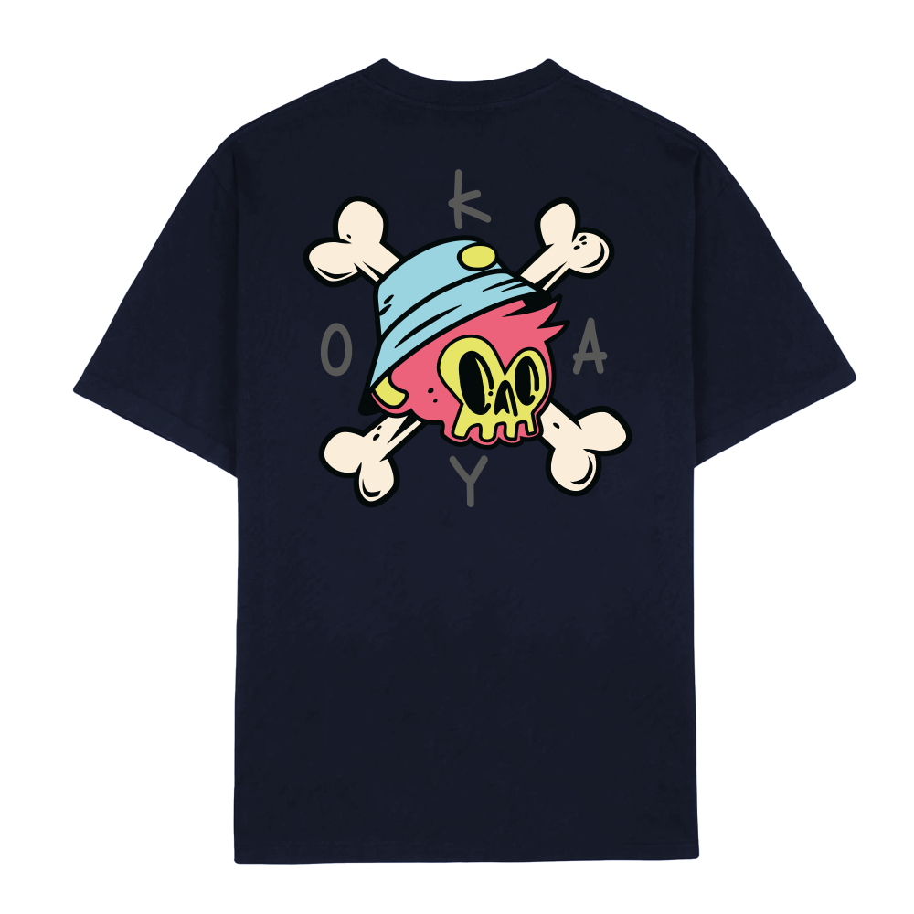 Okay Clothing Brand, Bones, Navy, T-Shirt