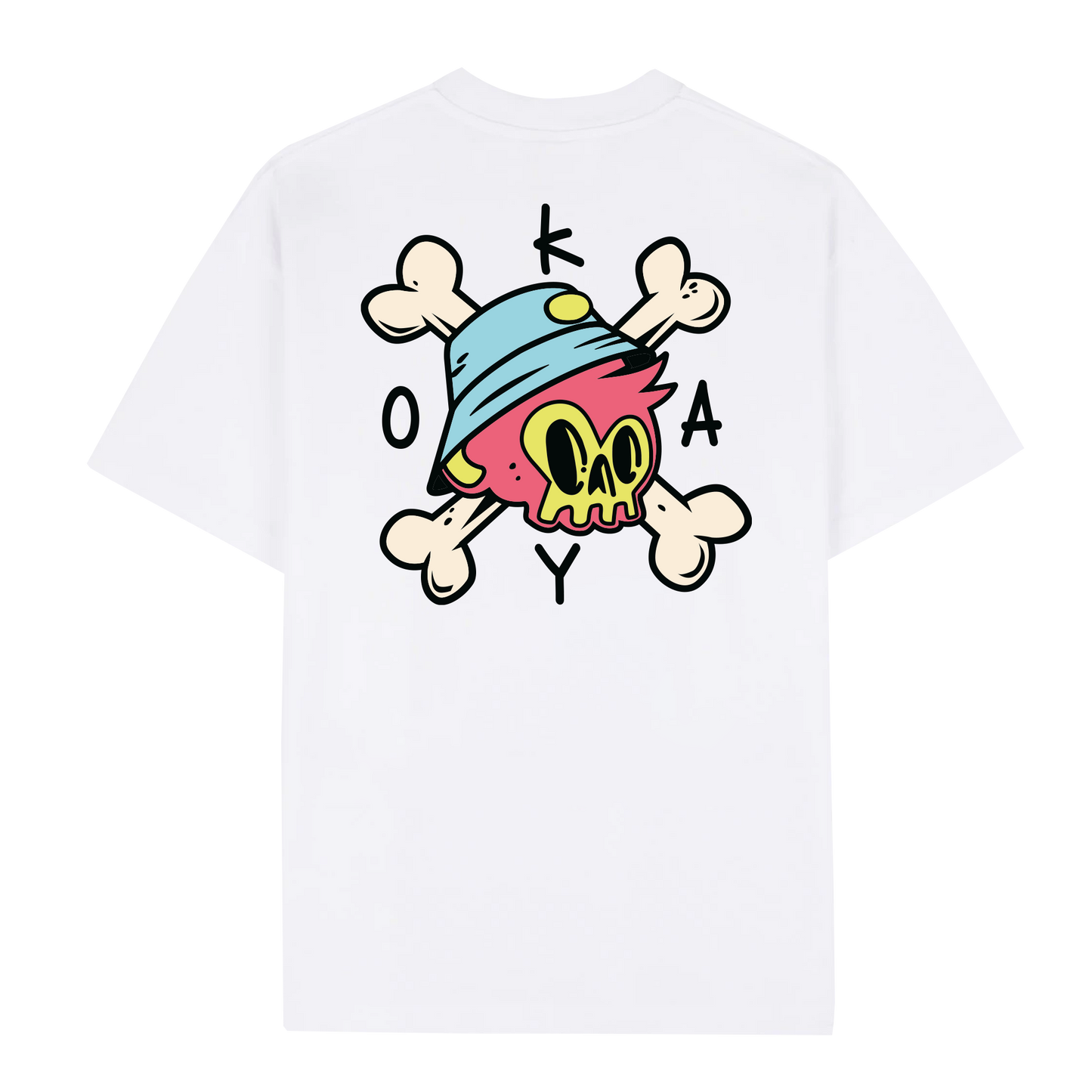 Okay Clothing Brand, Bones, White, T-Shirt