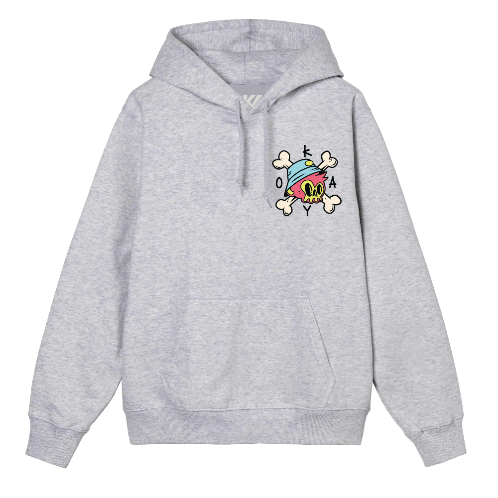 Okay Clothing Brand, Bones, Heather Grey, Hoodie