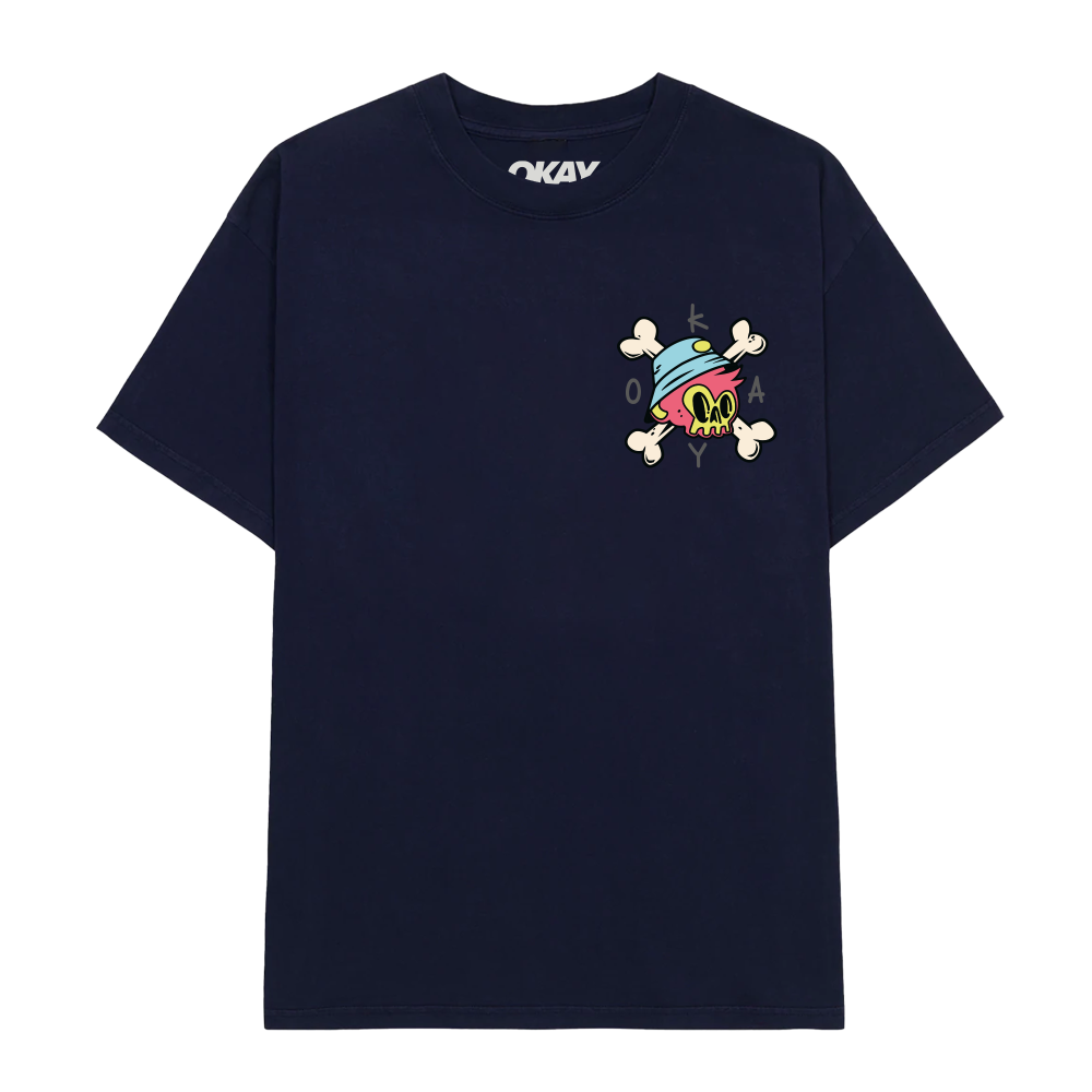 Okay Clothing Brand, Bones, Navy, T-Shirt