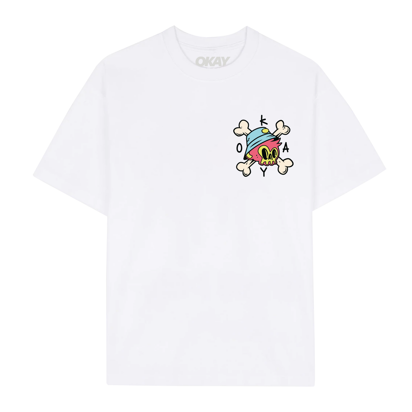 Okay Clothing Brand, Bones, White, T-Shirt