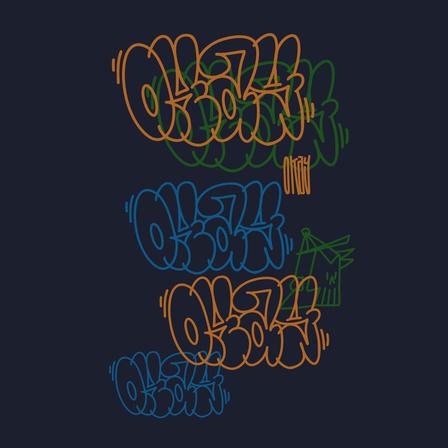 Overlay Hoodie Navy
