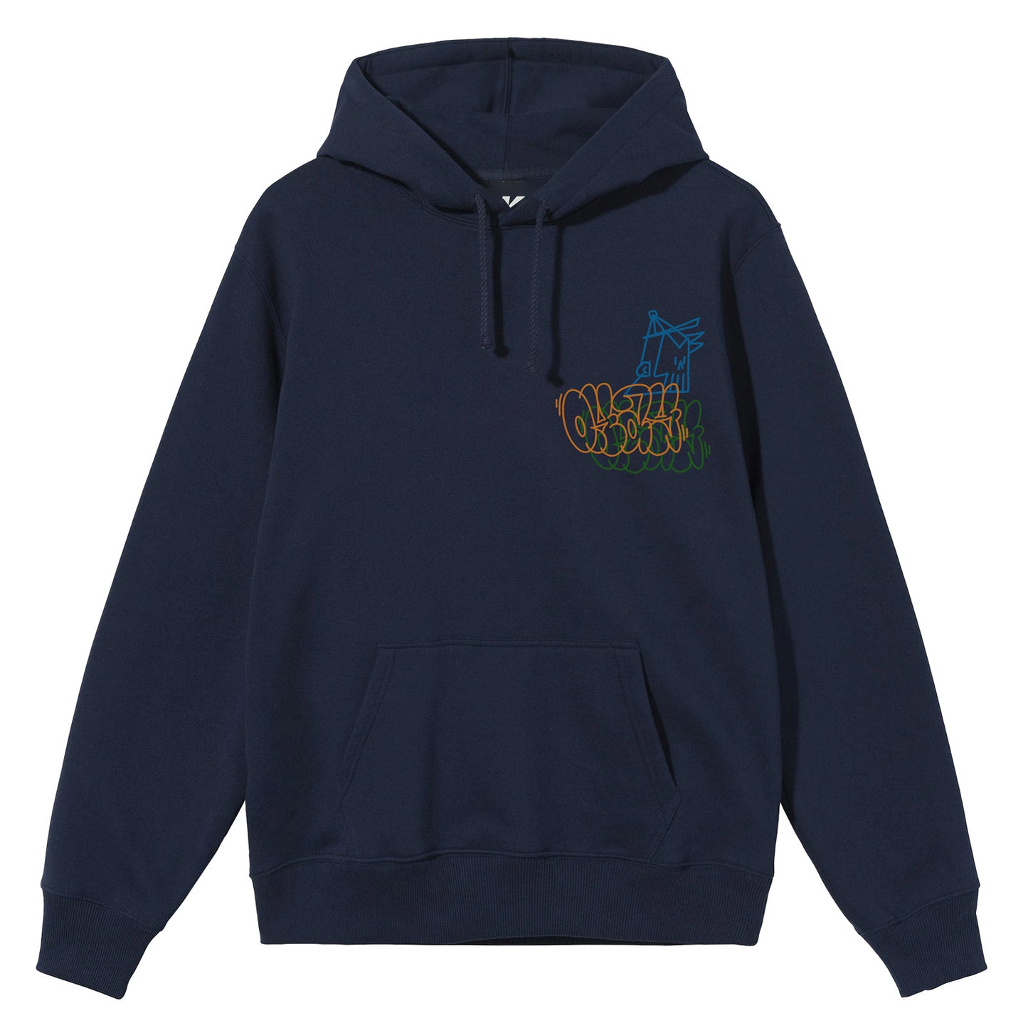 Overlay Hoodie Navy