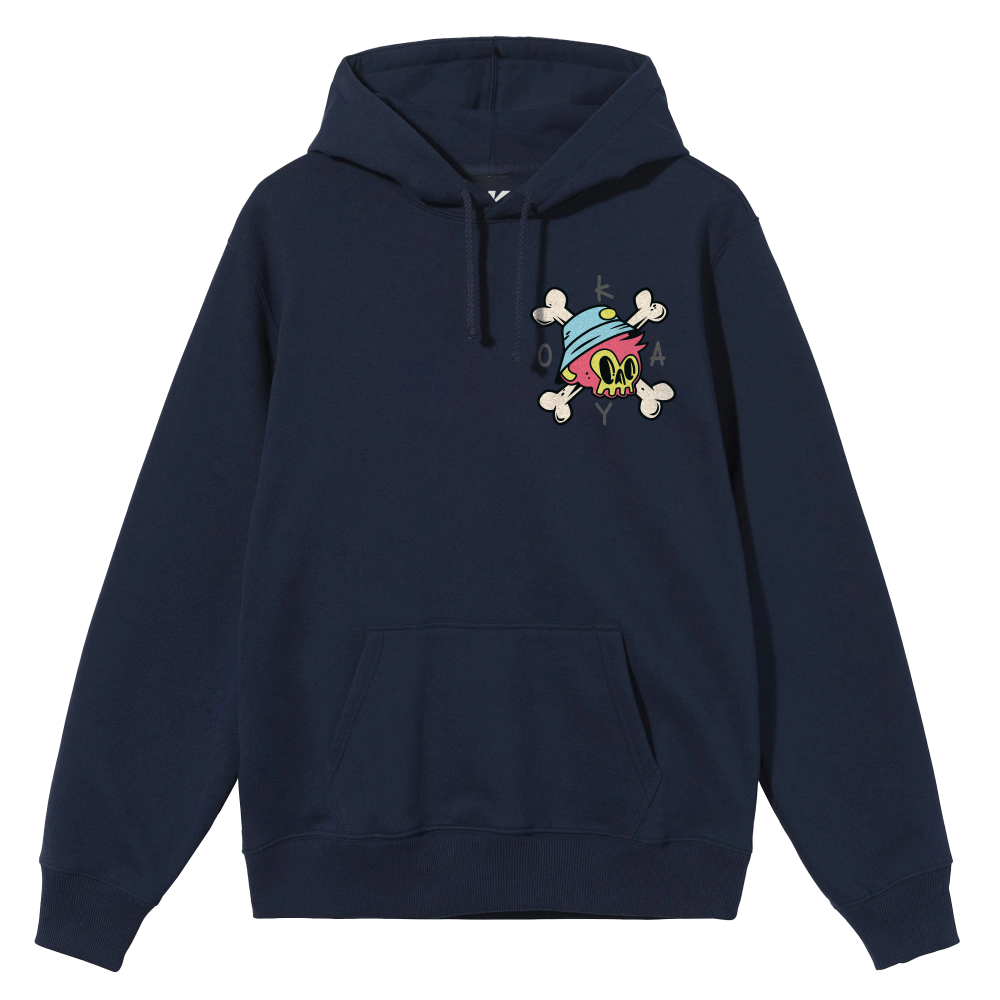 Okay Clothing Brand, Bones, Navy, Hoodie