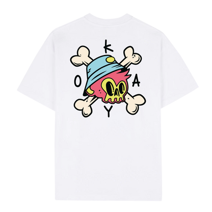 Okay Clothing Brand,  Bones, White, T-Shirt