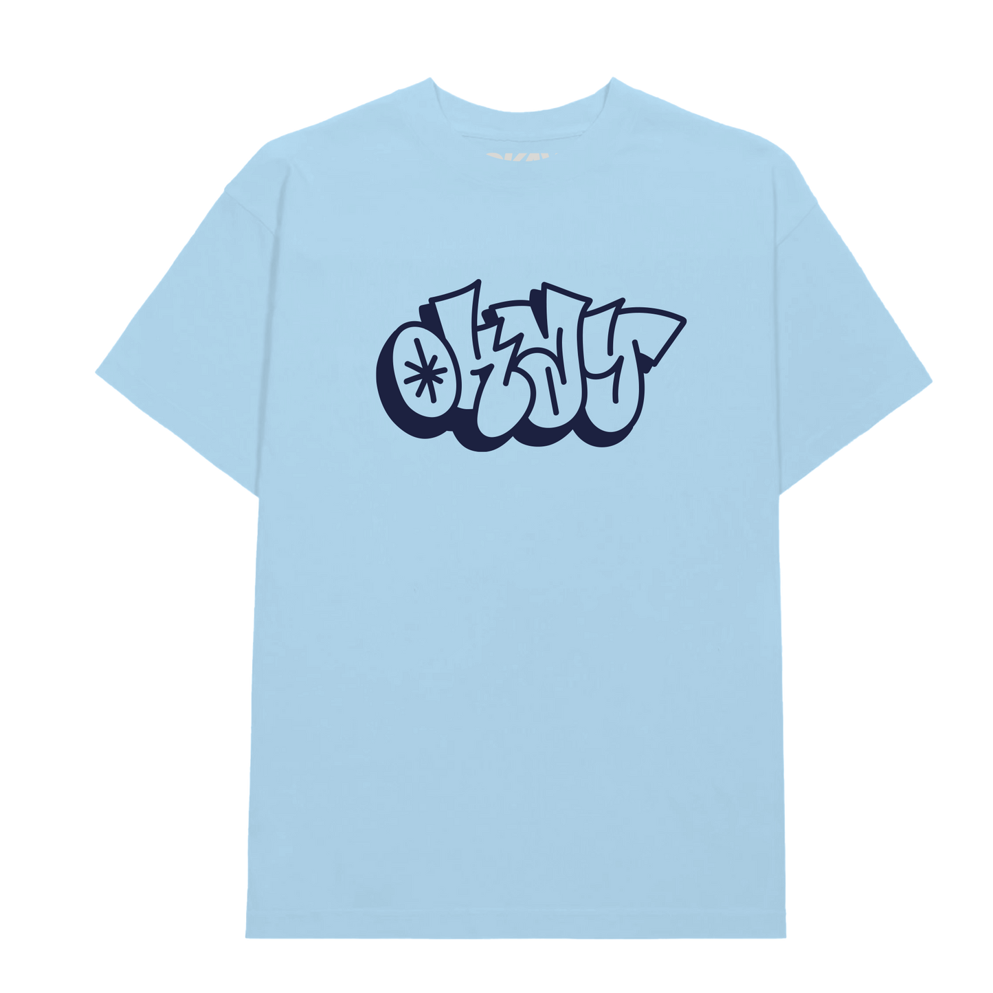 Okay Clothing Brand, Outline, Light Blue, T-Shirt