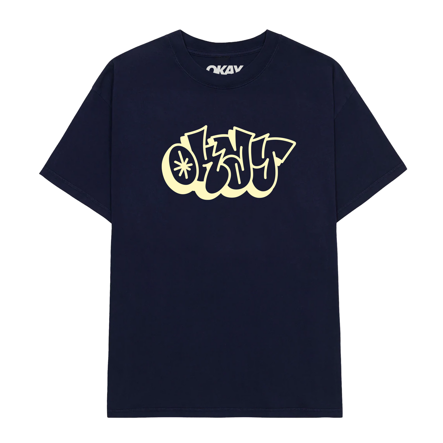 Okay Clothing Brand, Outline, Navy, T-Shirt