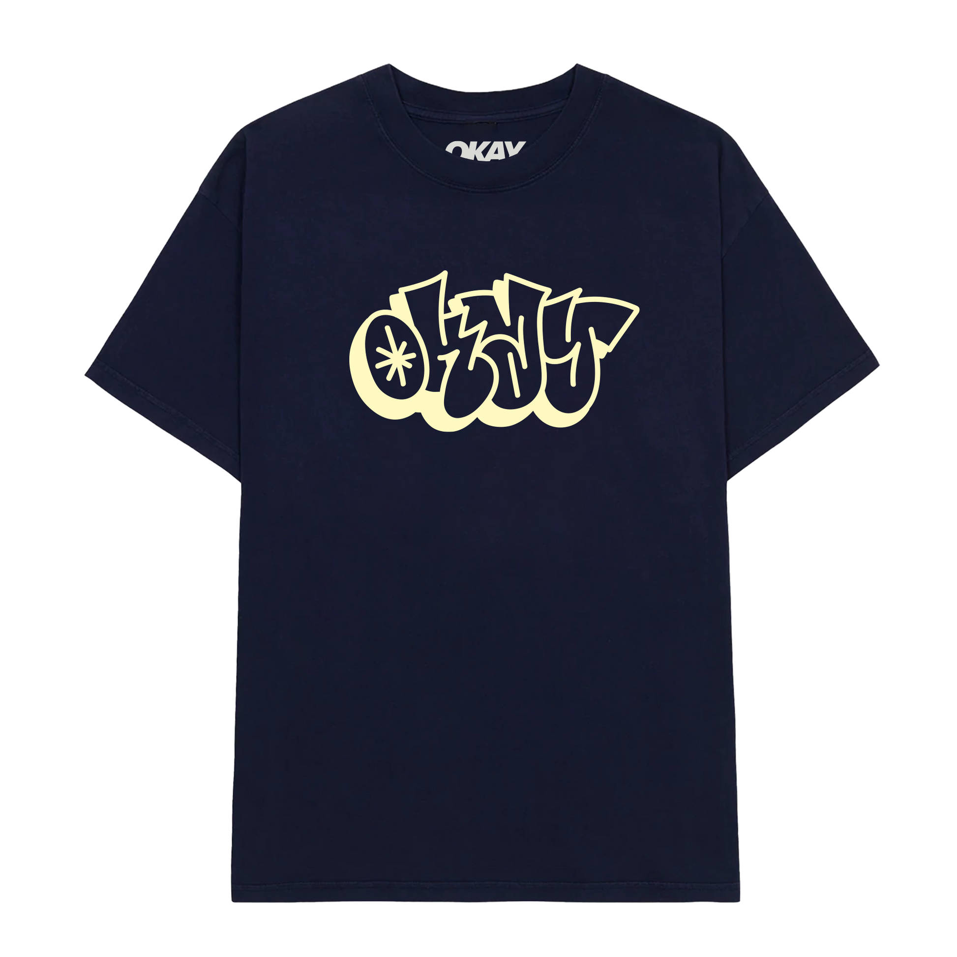 Okay Clothing Brand, Outline, Navy, T-Shirt