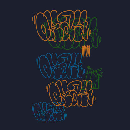 Overlay Hoodie Navy
