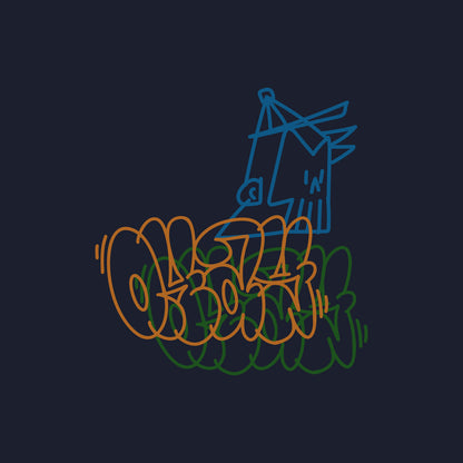 Overlay Hoodie Navy