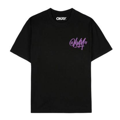 Black Waved Okay Clothing T-Shirt Front