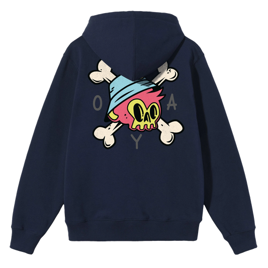 Okay Clothing Brand, Bones, Navy, Hoodie